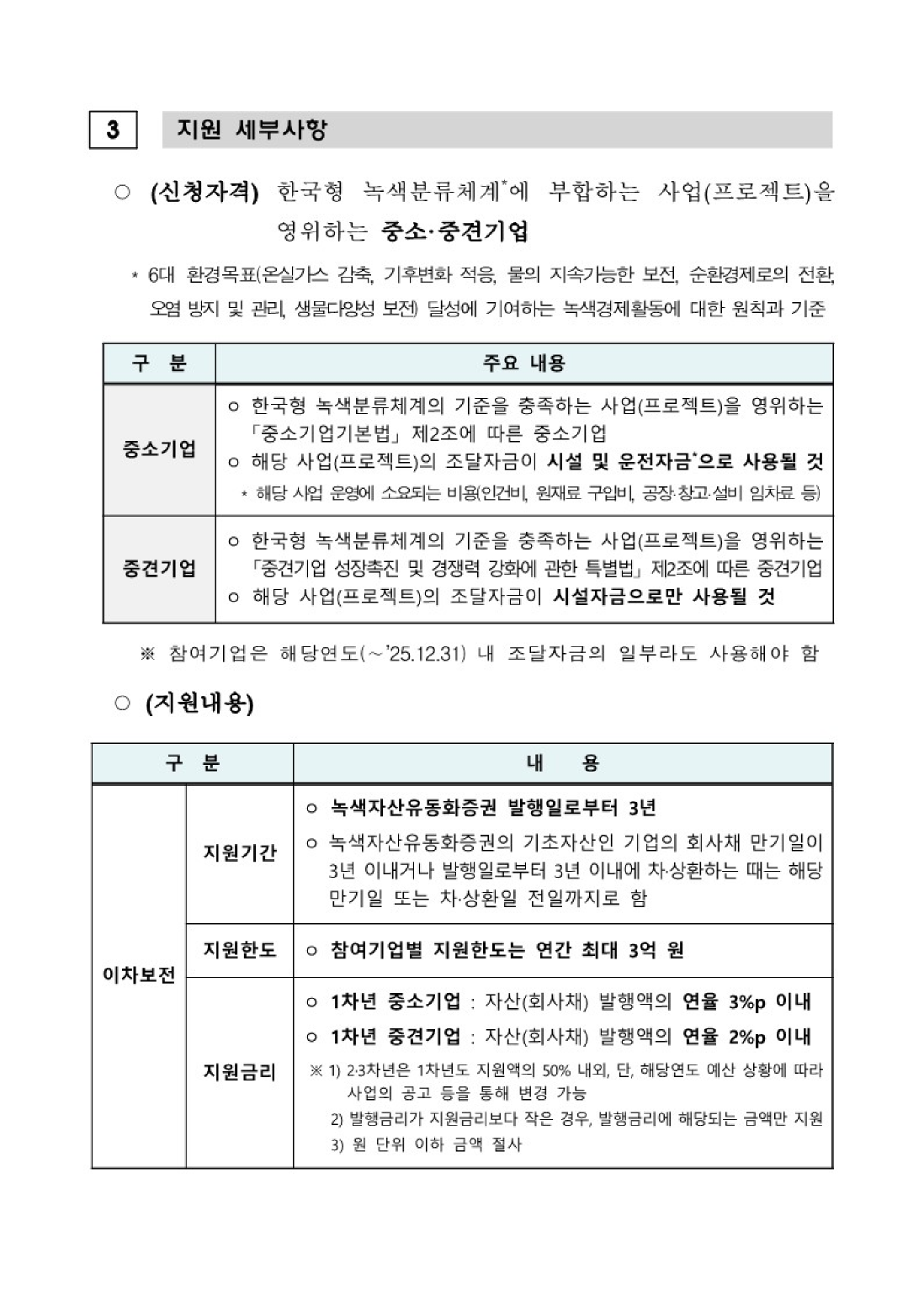 「2025년 녹색자산유동화증권 이차보전 지원사업」(신보6차) 공고_2