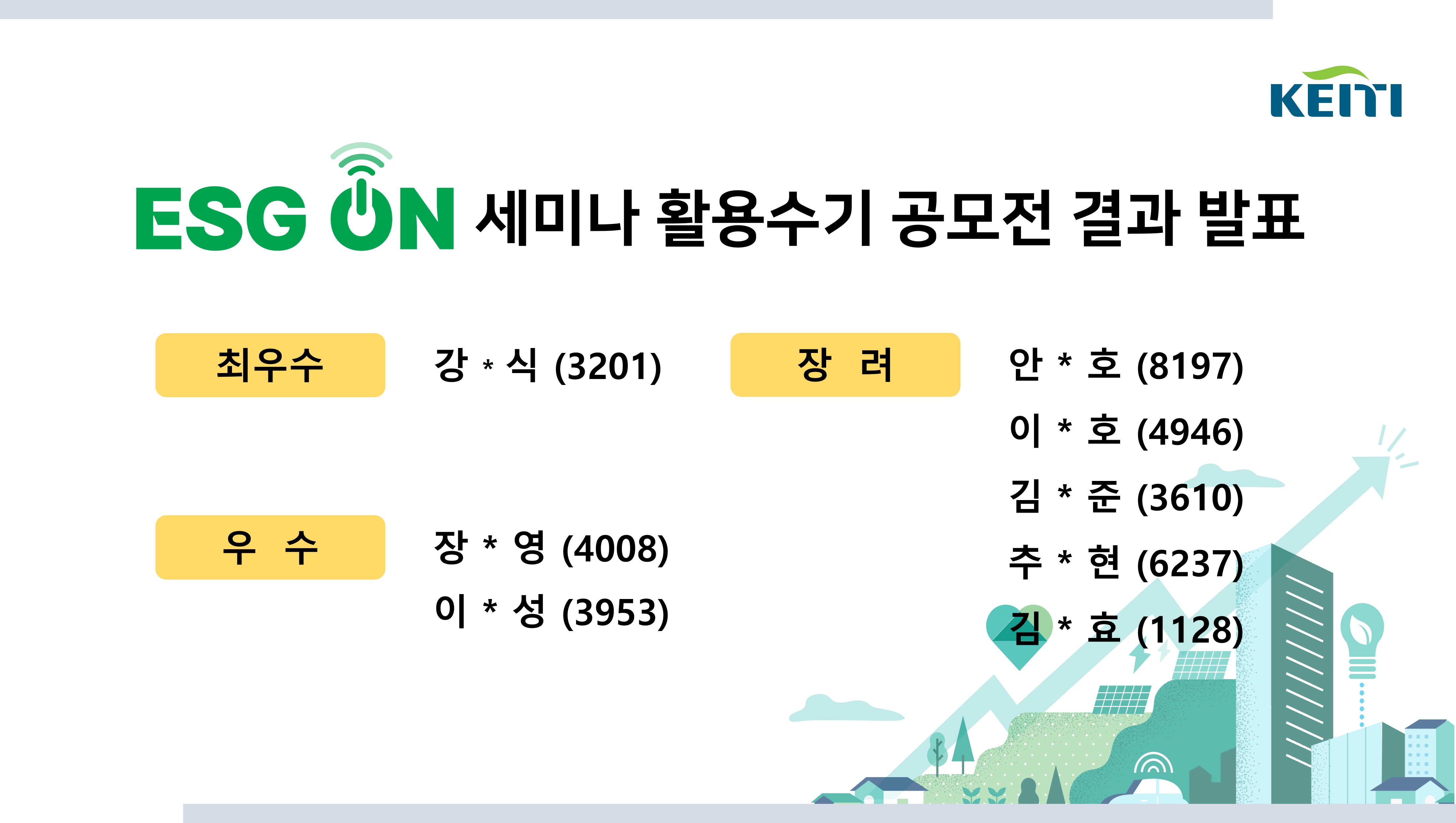 ESG ON 세미나 활용 수기 공모전 결과 발표